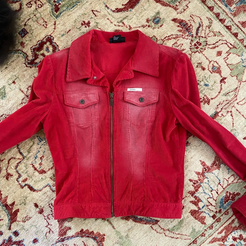 Diesel red corduroy jacket